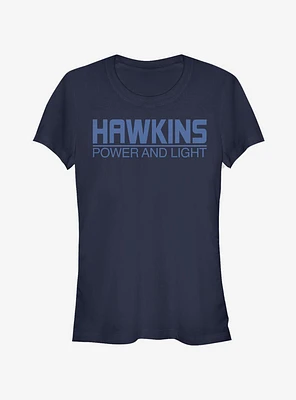 Stranger Things Hawkins Power And Light Girls T-Shirt