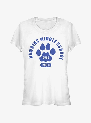 Stranger Things Hawkins Cubs Paw Emblem Girls T-Shirt