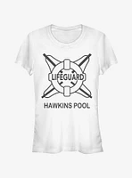 Stranger Things Hawkins Pool Lifeguard Girls T-Shirt