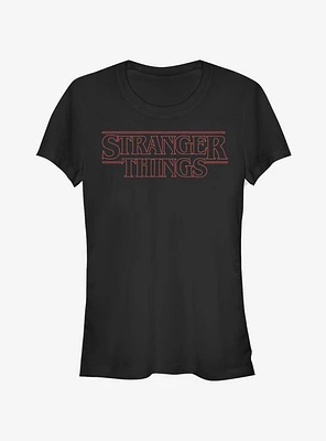 Stranger Things Red Outline Logo Girls T-Shirt
