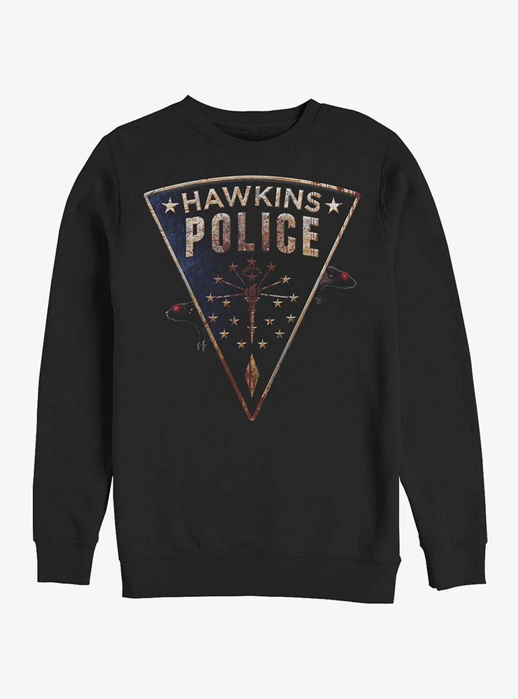 Stranger Things Hawkins Police Rats Crew Sweatshirt