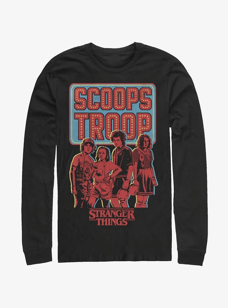 Stranger Things Scoops Troop Red Long-Sleeve T-Shirt