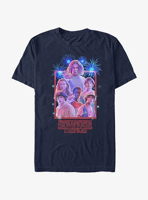 Stranger Things Group Fireworks T-Shirt