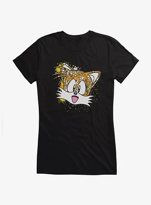 Sonic The Hedgehog Tails Pixel Profile Girls T-Shirt