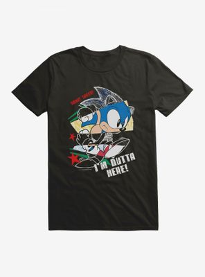 Sonic The Hedgehog I'm Outta Here! Drawing T-Shirt