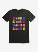 Sonic The Hedgehog Name Stack Friends T-Shirt