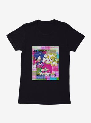 Sonic The Hedgehog Always Running Glitch Womens T-Shirt