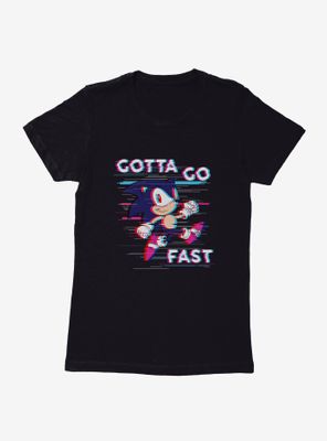 Sonic The Hedgehog Gotta Go Fast Glitch Womens T-Shirt
