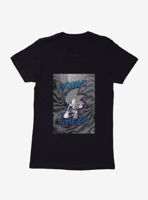 Sonic The Hedgehog Linear Art Glitch Womens T-Shirt