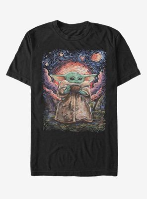 Star Wars The Mandalorian Child Starry Night T-Shirt