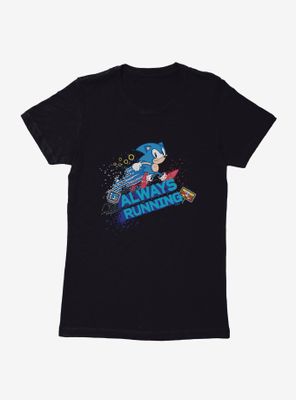 Sonic The Hedgehog Always Running Pixel Womens T-Shirt