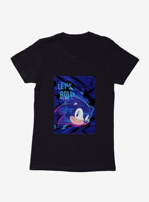 Sonic The Hedgehog Pop Colors Let's Roll Womens T-Shirt