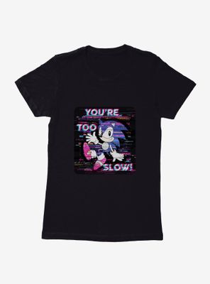 Sonic The Hedgehog Too Slow Glitch Womens T-Shirt