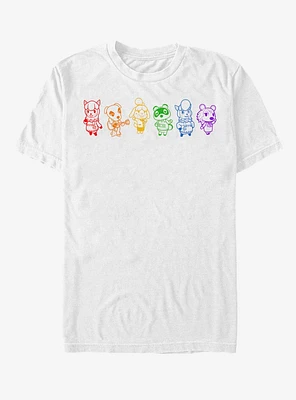 Nintendo Animal Crossing Line Art Rainbow T-Shirt