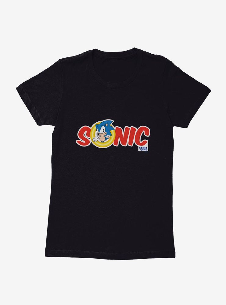 Sonic The Hedgehog Graphic Logo Womens T-Shirt