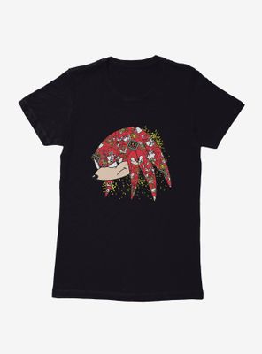 Sonic The Hedgehog Knuckles Pixel Profile Womens T-Shirt