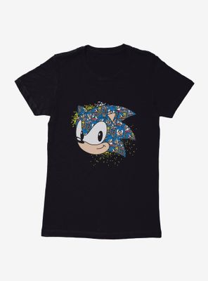 Sonic The Hedgehog Pixel Profile Womens T-Shirt