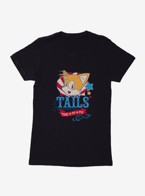 Sonic The Hedgehog Tails TIme To Fly Womens T-Shirt