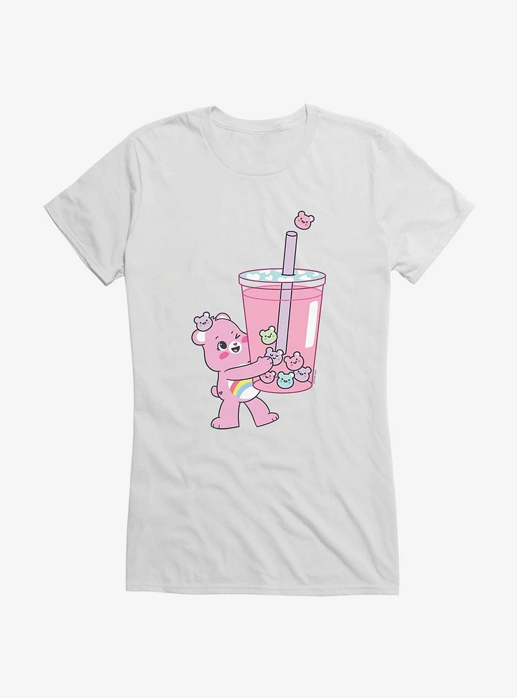 Care Bears Cheer Bear Pink Boba Time Girls T-Shirt