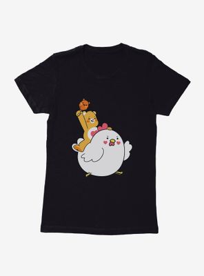 Care Bears Tenderheart Bear Chicken Ride Womens T-Shirt