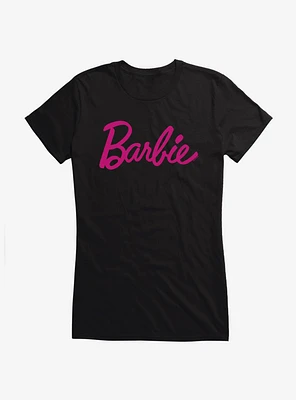 Barbie Classic Pink Script Girls T-Shirt