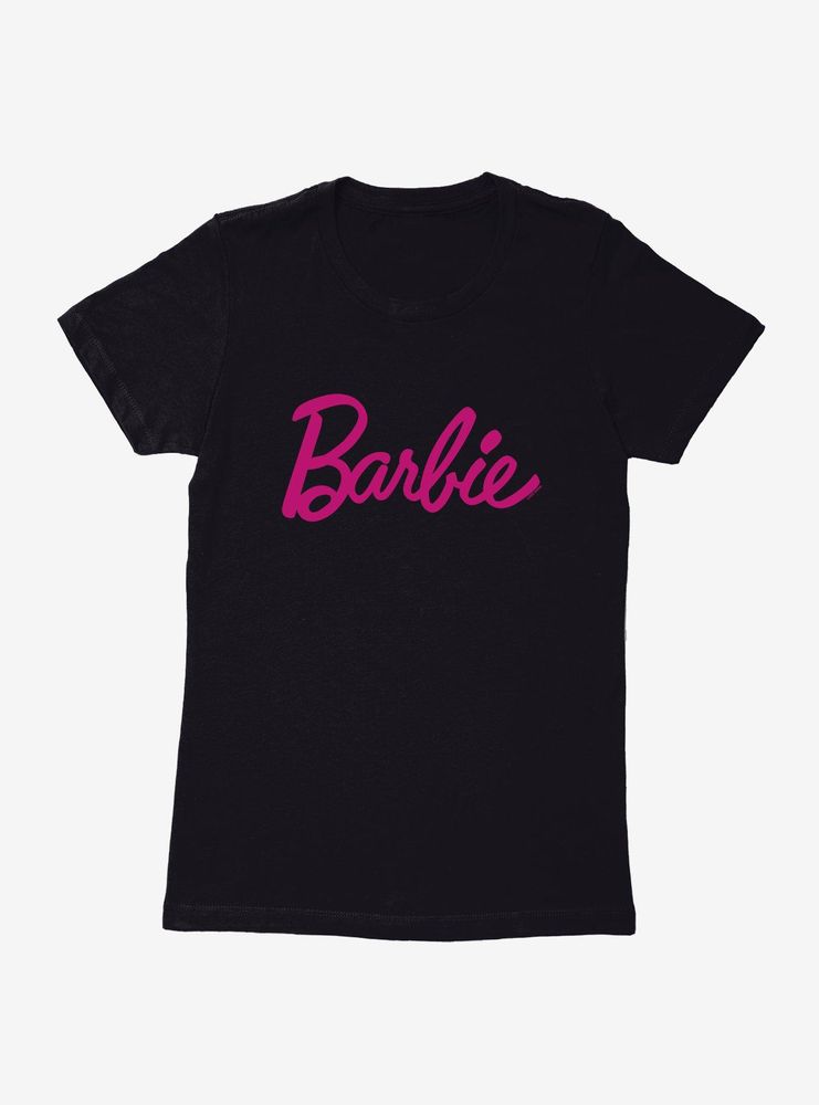 Barbie Classic Pink Script Womens T-Shirt