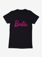 Barbie Classic Pink Script Womens T-Shirt