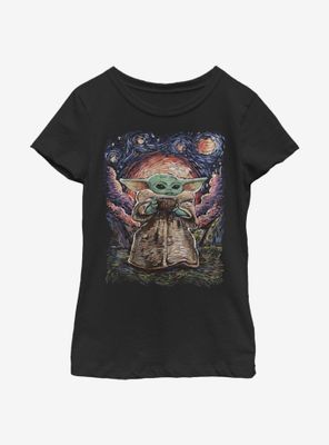 Star Wars The Mandalorian Child Starry Night Youth Girls T-Shirt