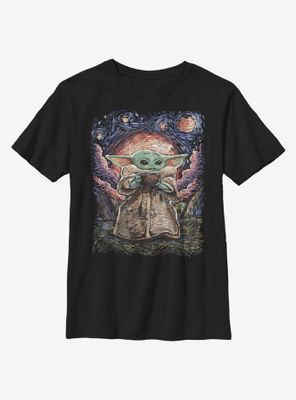 Star Wars The Mandalorian Child Starry Night Youth T-Shirt