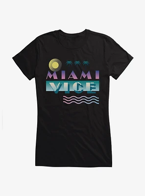 Miami Vice Bold Beach Script Girls T-Shirt