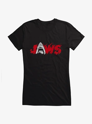 Jaws Classic Thrash Icon Script Girls T-Shirt
