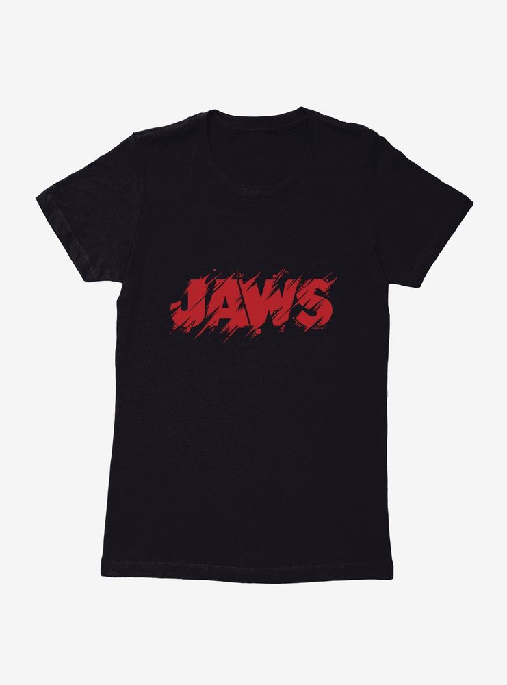 Jaws Classic Thrash Title Script Womens T-Shirt
