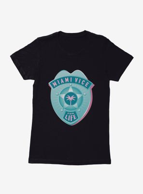 Miami Vice Life Pastel Badge Womens T-Shirt