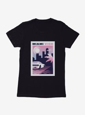 Miami Vice Pastel City Scene Womens T-Shirt