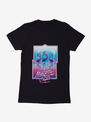 Miami Vice Bold Neon Lights Womens T-Shirt