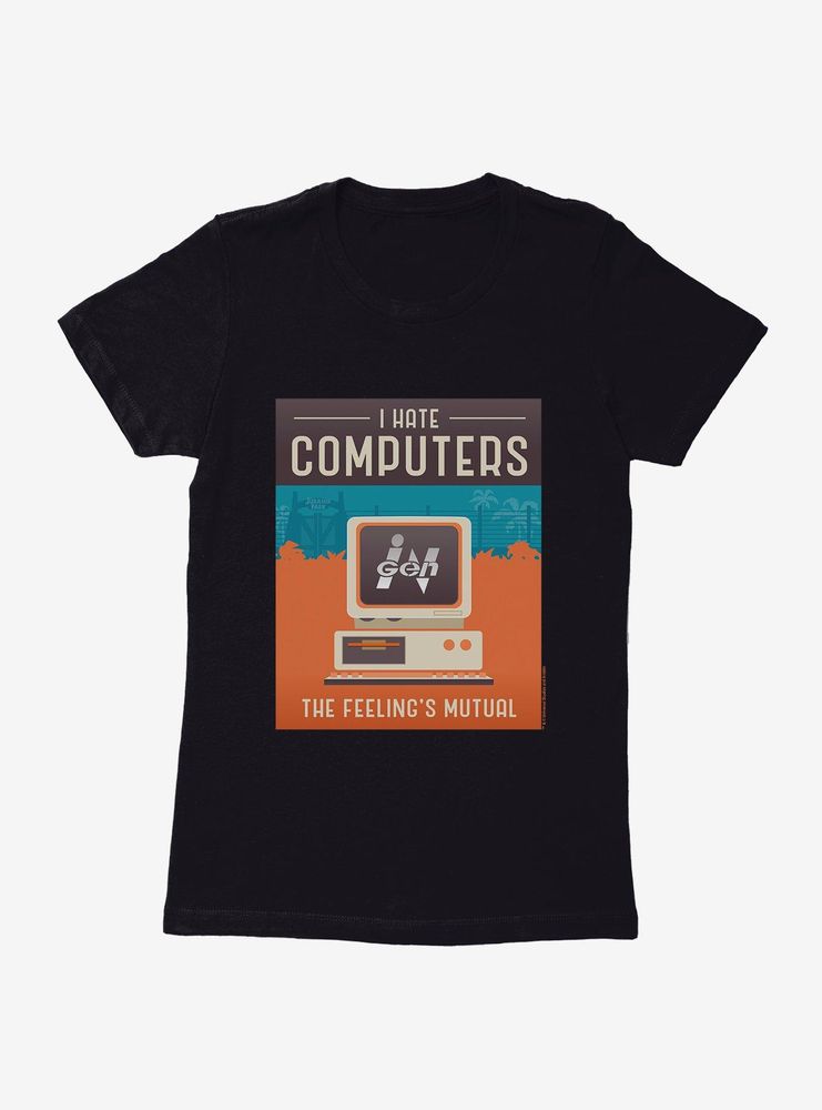 Jurassic Park Computer Hate Womens T-Shirt