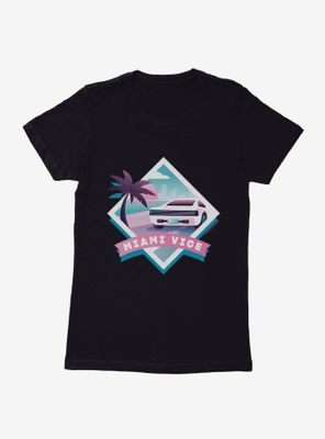 Miami Vice Pastel Diamond Scenery Womens T-Shirt