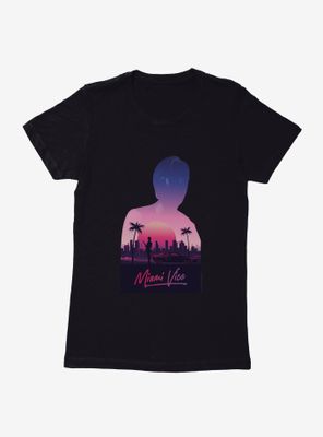 Miami Vice Silhouette Scenery Womens T-Shirt