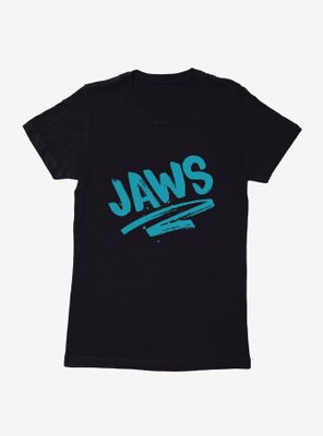 Jaws Blue Chalk Script Womens T-Shirt