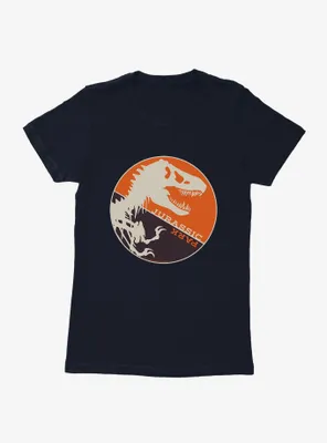 Jurassic Park T-Rex Circle Silhouette Womens T-Shirt