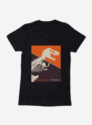 Jurassic Park T-Rex Square Silhouette Womens T-Shirt
