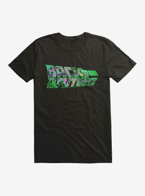Back To The Future Green Neon Outline Script T-Shirt