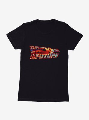 Back To The Future Fire Script Womens T-Shirt