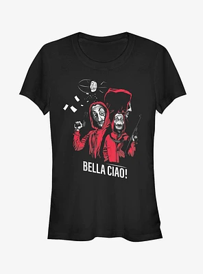 La Casa De Papel Masked Zeppelin Group Girls T-Shirt