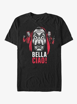 La Casa De Papel Ciao Masked Trio T-Shirt