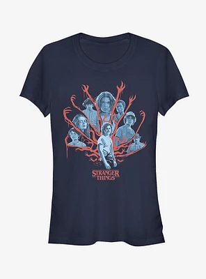 Stranger Things Tonal Gorgon Group Shot Girls T-Shirt