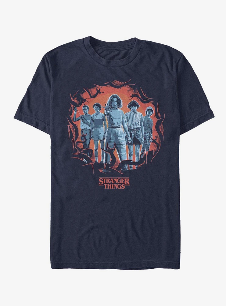 Stranger Things Tonal Eleven Group Pose T-Shirt