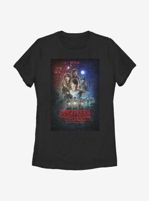 Stranger Things Classic Illustrated Poster Womens T-Shirt
