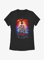 Stranger Things Group Pumpkins Poster Womens T-Shirt