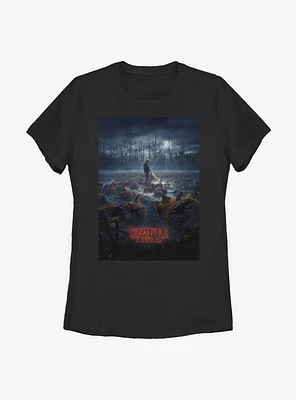 Stranger Things Hopper Pumpkin Poster Womens T-Shirt